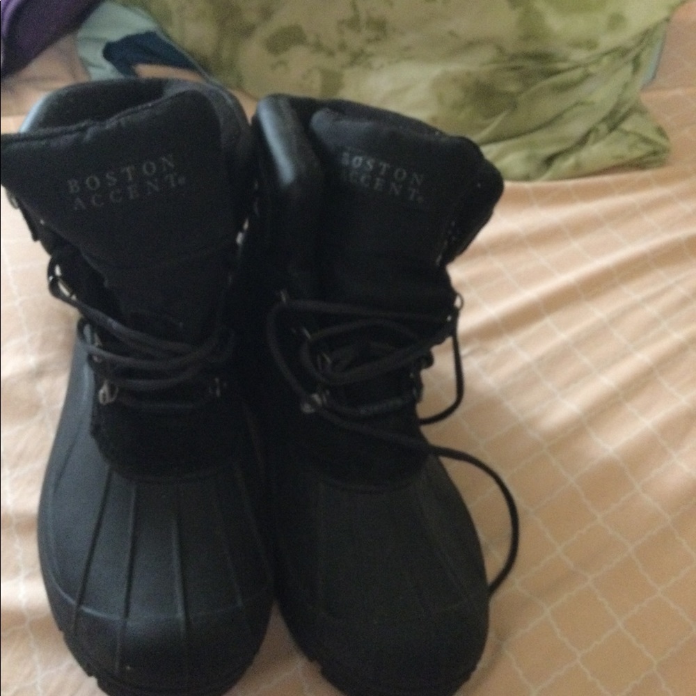 𝅺PREOWNED Boston accent mens black boots size 12m